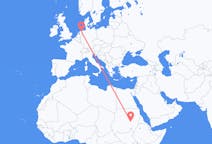 Flyreiser fra Khartoum, Sudan til Groningen, Nederland