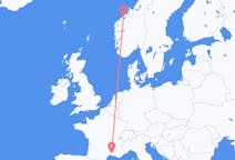 Fly fra Molde til Nîmes