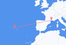 Fly fra Terceira til Montpellier