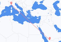 出发地 沙特阿拉伯奈季蘭目的地 意大利热那亚的航班