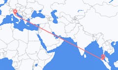 인도네시아 메단에서 출발해 이탈리아 페루자(으)로 가는 항공편