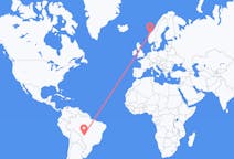 Vluchten van Cuiabá, Brazilië naar Molde, Noorwegen