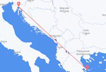 クロアチアのリエカから、ギリシャのスキアトス島までのフライト