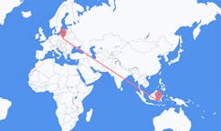 出发地 印度尼西亚望加錫目的地 波兰罗兹的航班