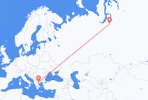 Flights from Novy Urengoy, Russia to Thessaloniki, Greece