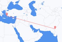 出发地 印度杰伊瑟尔梅尔目的地 土耳其哈利卡那索斯的航班