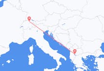 Flyg från Ohrid, Nordmakedonien till Zürich, Schweiz