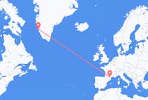 Flyg från Carcassonne, Frankrike till Nuuk, Grönland