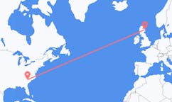 Flyreiser fra Columbia, USA til Aberdeen, Skottland