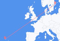 Fly fra Horta, Azores til Stockholm
