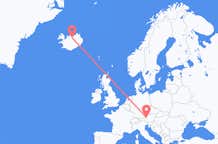 Vluchten van Salzburg, Oostenrijk naar Akureyri, IJsland