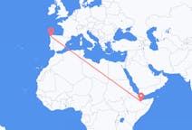 Flyreiser fra Hargeisa, til Santiago de Compostela
