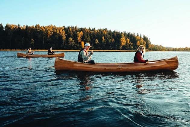 Premium guidad kanotur i sjön Plateliai Handgjorda lager och picknickuppsättning