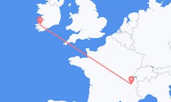 Flyrejser fra Killorglin, Irland til Chambery, Frankrig