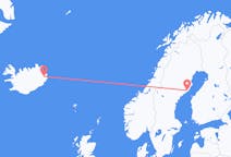 Vluchten van Egilsstaðir, IJsland naar Umeå, Zweden