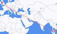 出发地 马来西亚关丹前往威尔士的加迪夫的航班