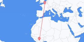 Flyreiser fra Elfenbenskysten til Frankrike