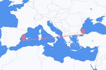 Vluchten van Eivissa, Spanje naar Istanboel, Turkije