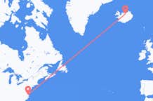 Flyg från Norfolk, USA till Akureyri, Island