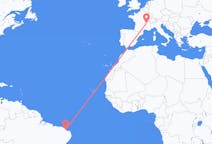 Flyreiser fra Aracati, Brasil til Lyon, Frankrike