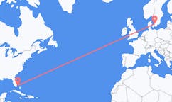 出发地 巴哈马比米尼目的地 瑞典Angelholm的航班