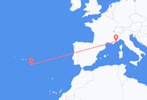 Flights from Santa Maria Island, Portugal to Nice, France