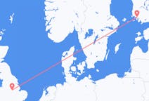 Voli da Nottingham, Inghilterra a Turku, Finlandia
