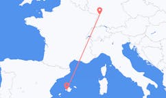 Flights from Palma de Mallorca in Spain to Karlsruhe in Germany
