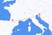 Flights from Rijeka, Croatia to Lourdes, France