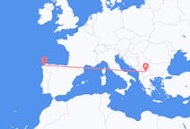 Flyg från Skopje, Nordmakedonien till La Coruña, Spanien
