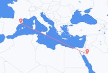 Flyreiser fra Tabuk, Saudi-Arabia til Barcelona, Spania