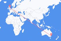 Flyreiser fra Moruya, Australia til Newcastle upon Tyne, England