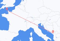Flyg från Alderney, Guernsey till Podgorica, Montenegro
