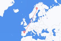 Vluchten van Madrid, Spanje naar Arvidsjaur, Zweden