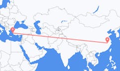 Flyg från Huangshan, Kina till Samos, Grekland