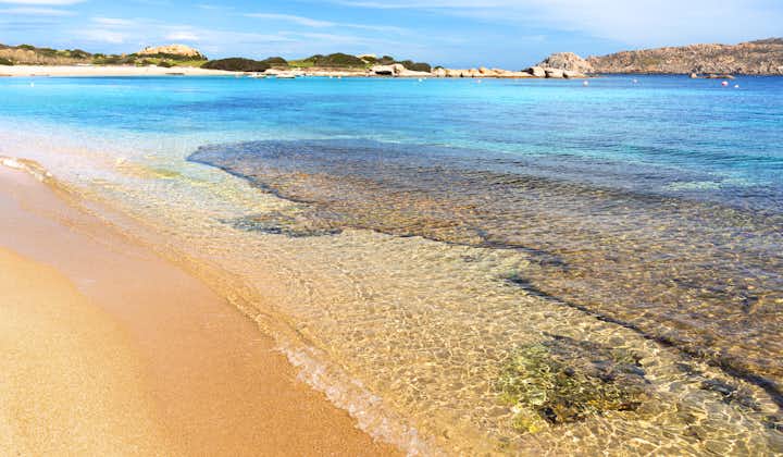 Photo of Rena Di Ponente beach, Capo Testa, Sardinia island, Italy.