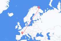 Fly fra Murmansk til Rodez