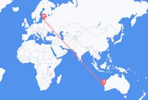 Vluchten van Geraldton, Australië naar Riga, Pescara, Letland
