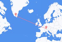 Flyreiser fra Narsarsuaq, Grønland til Friedrichshafen, Tyskland