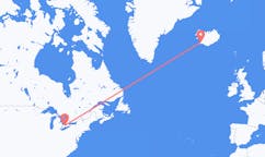 Flyreiser fra London, Canada til Reykjavík, Island
