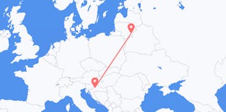 Flyg från Kroatien till Litauen