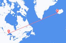 Loty z Thunder Bay, Kanada do Reykjaviku, Islandia