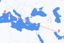 Flug frá Shiraz, Íran til Marseille, Frakklandi