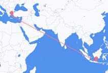Vluchten van Surabaya, Indonesië naar Naxos, Griekenland