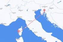 Flug frá Rijeka, Króatíu til Ajaccio, Frakklandi