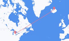 航班从美国弗林特市到阿克雷里市，冰岛塞尔