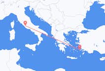 ギリシャのカリムノス島からから、イタリアのローマまでのフライト