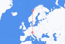 Flyrejser fra Sandnessjøen, Norge til Venedig, Italien