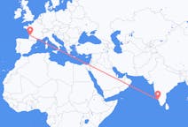 Flyrejser fra Kannur, Indien til Bordeaux, Frankrig