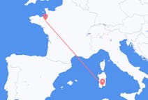 Vols depuis la ville de Rennes vers la ville de Cagliari